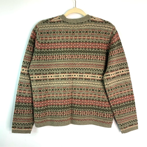 Vintage Pendleton Wool Cardigan Sweater Womens Sz M Button Up Fair Isle Nordic - Picture 5 of 6
